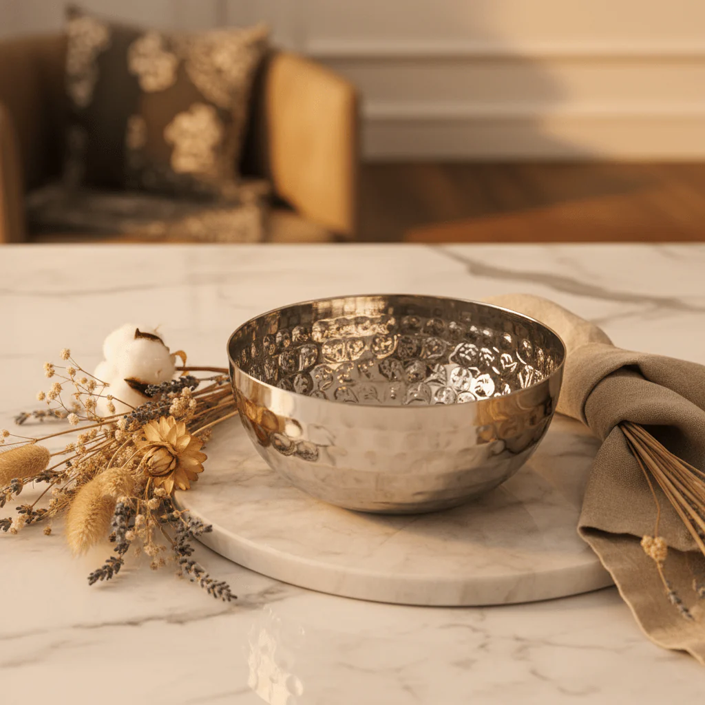 Falcon Stainless Steel Hammered Mini Serving Bowl – 12 cm
