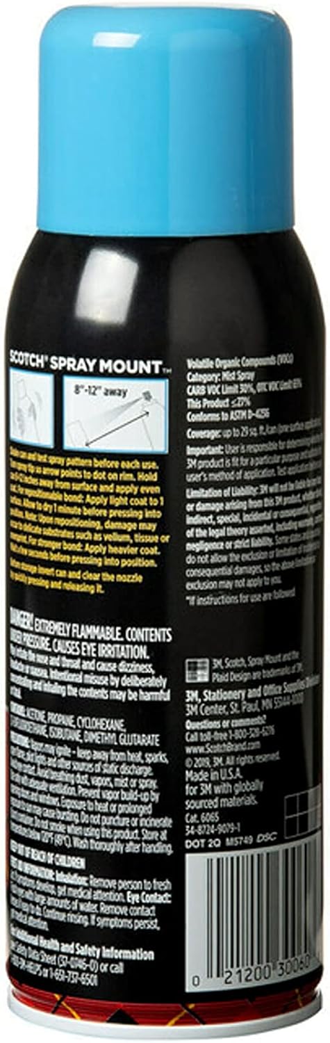 Scotch Spray Mount Adhesive 10.3oz (305gr.) Transparent color, 1 bottle/pack | Permanent Spray Adhesive | Ideal for mock-ups, Presentations, Display Boards | Artist's Adhesive | Glue | Super Glue - Image 3