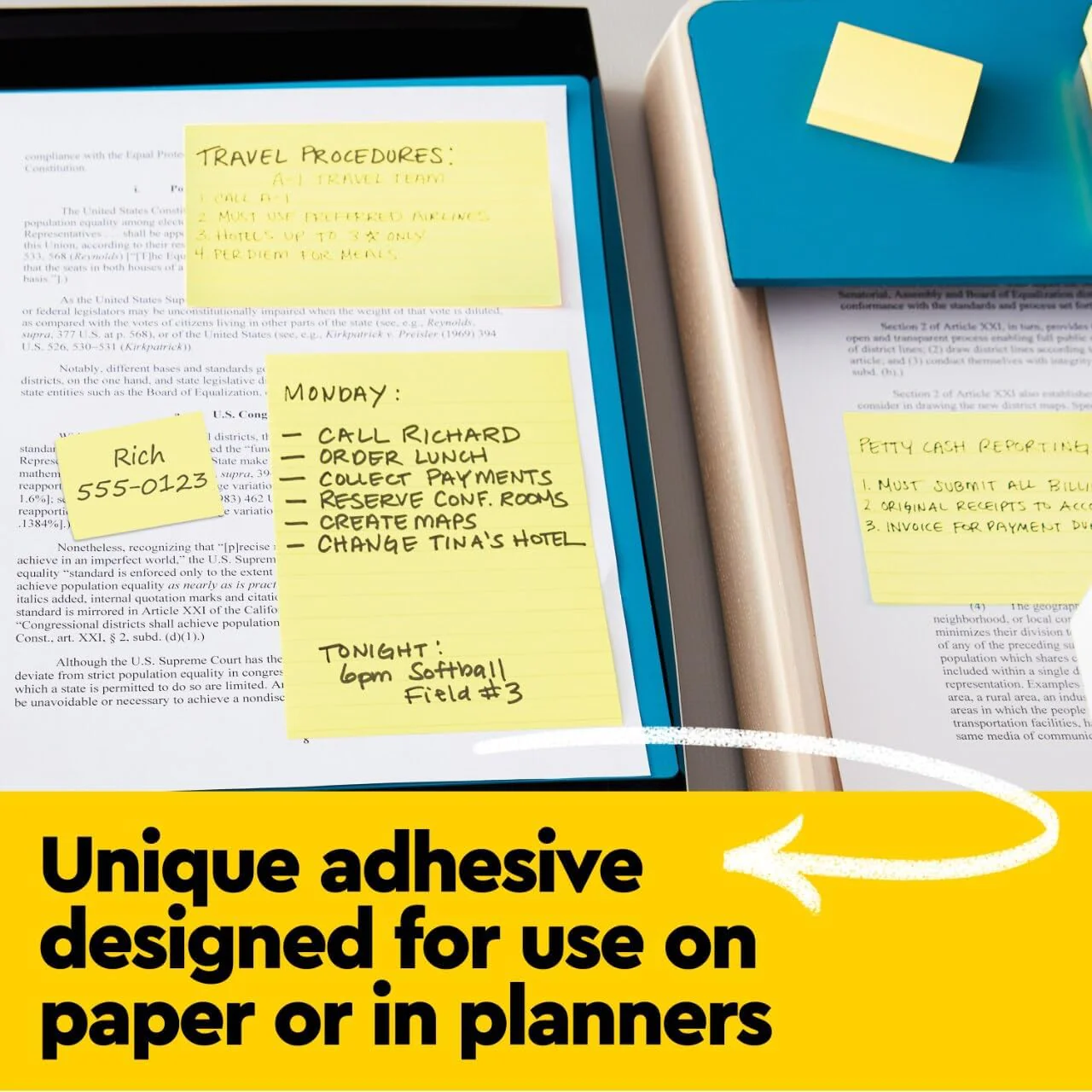 Post-it Notes Canary Yellow 659 4 x 6 inch (101 x 152 mm), 1 pads/pack | Yellow Color | Sticky Notes | For Note Taking, To Do Lists and Reminders | Clean Removal | Recyclable | 100 sheets/pad - Image 4