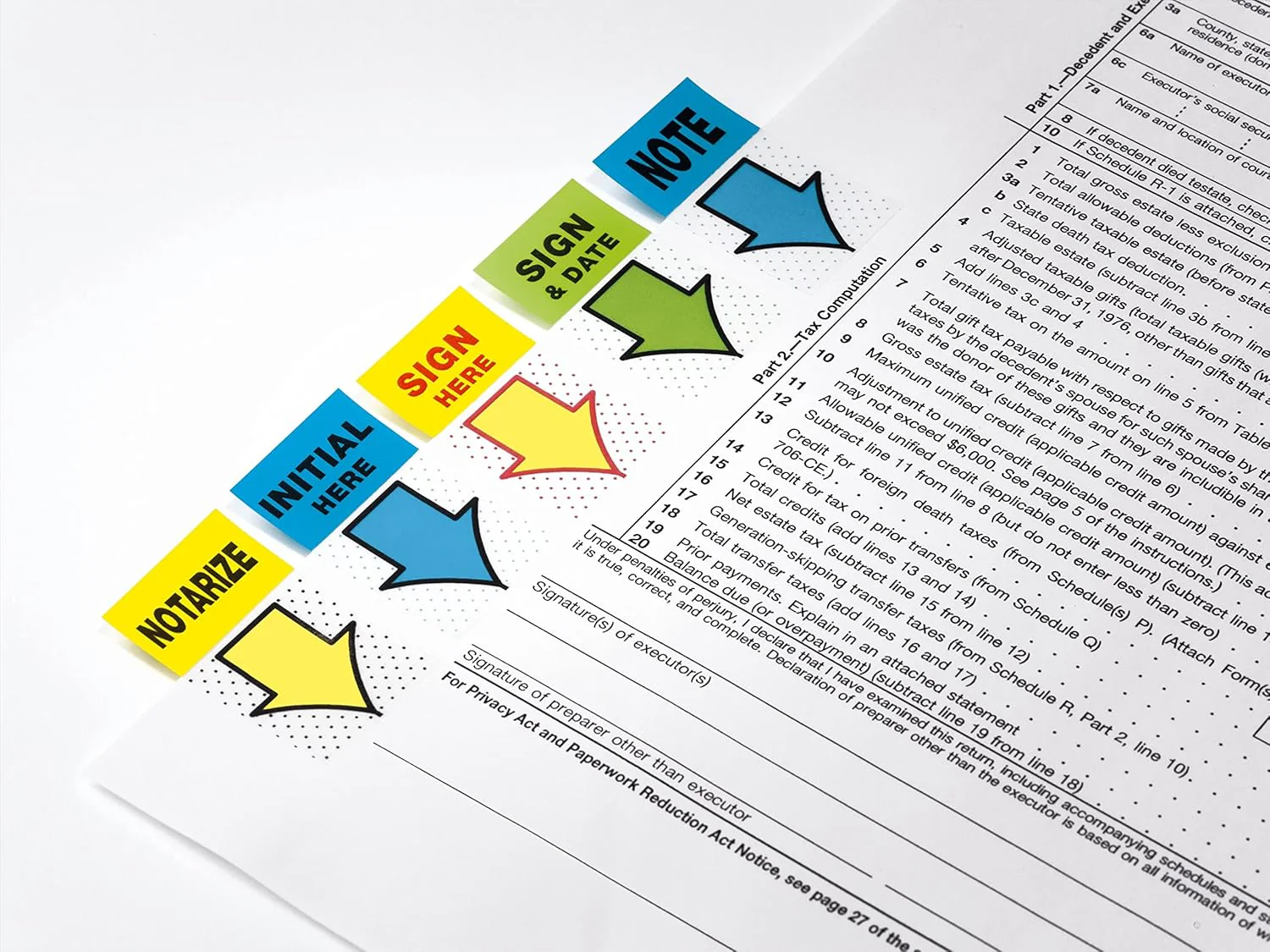 Post-It Printed Message Flags, "Sign Here", 25.4mm*43.2mm Yellow, One Dispenser Of 50 Flags - Image 2