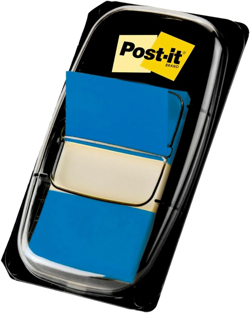 Post-it® Index Flags - Blue - Repositionable - 50 Flags Per Pack - 25mm - Image 2