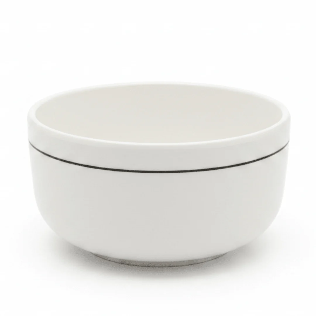 4Ever White Melamine Serving Bowl with Black Rim | 5 Inch