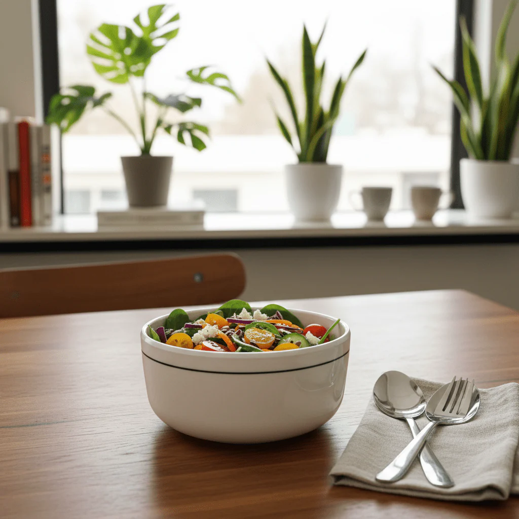 4Ever White Melamine Serving Bowl with Black Rim | 5 Inch - Image 2