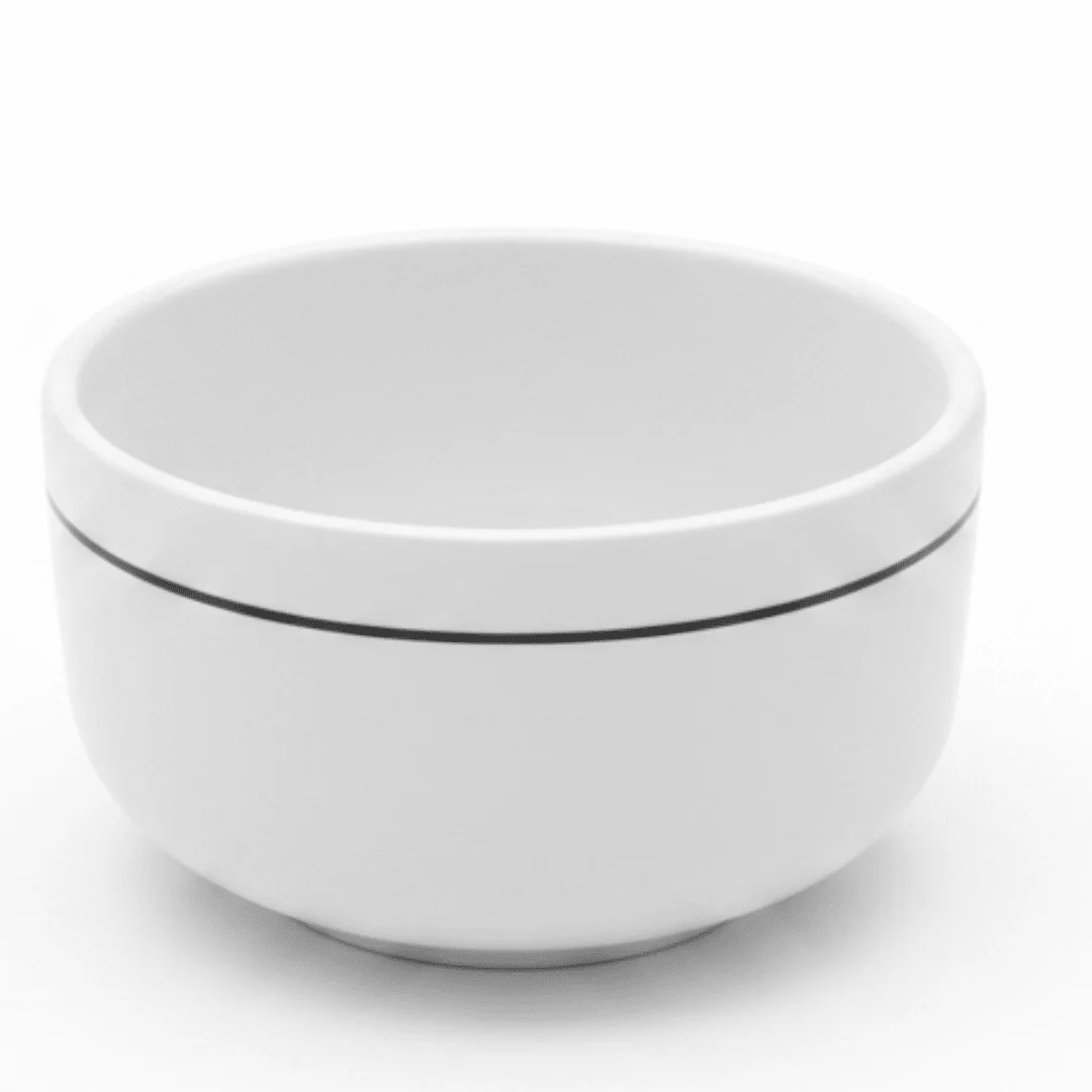 4Ever White Melamine Soup Bowl with Black Rim | 3.5 Inch | Durable & Elegant Tableware