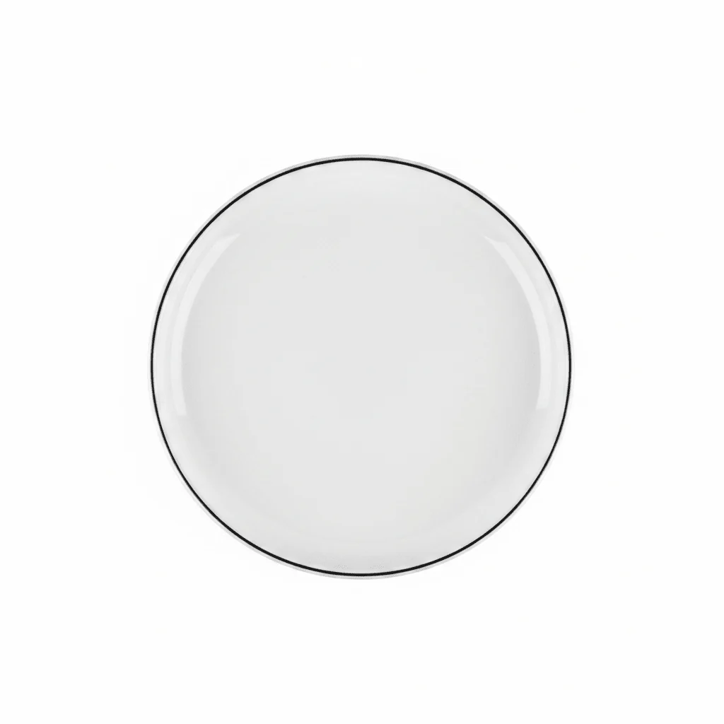 4Ever White Melamine Dessert Plate with Black Rim — 10.75 Inch - Image 3