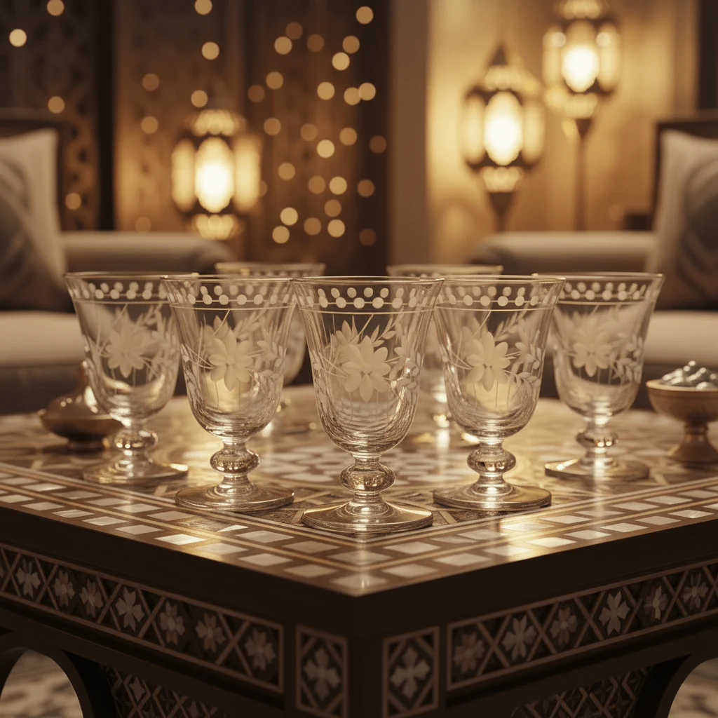 6PCS Etched Crystal Goblet Set – 12.5 × 8 cm - Image 4