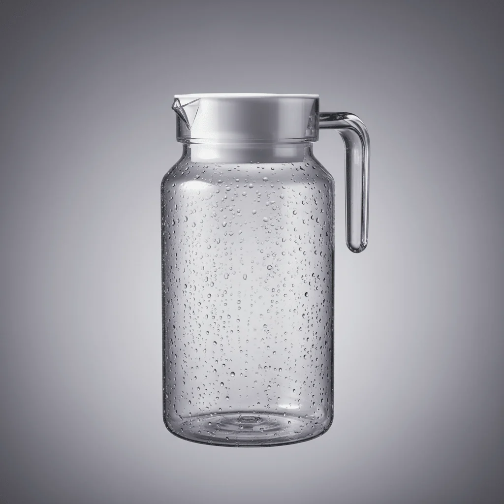 Premium Clear Acrylic Water Jug with White Lid | 20cm | - Image 3