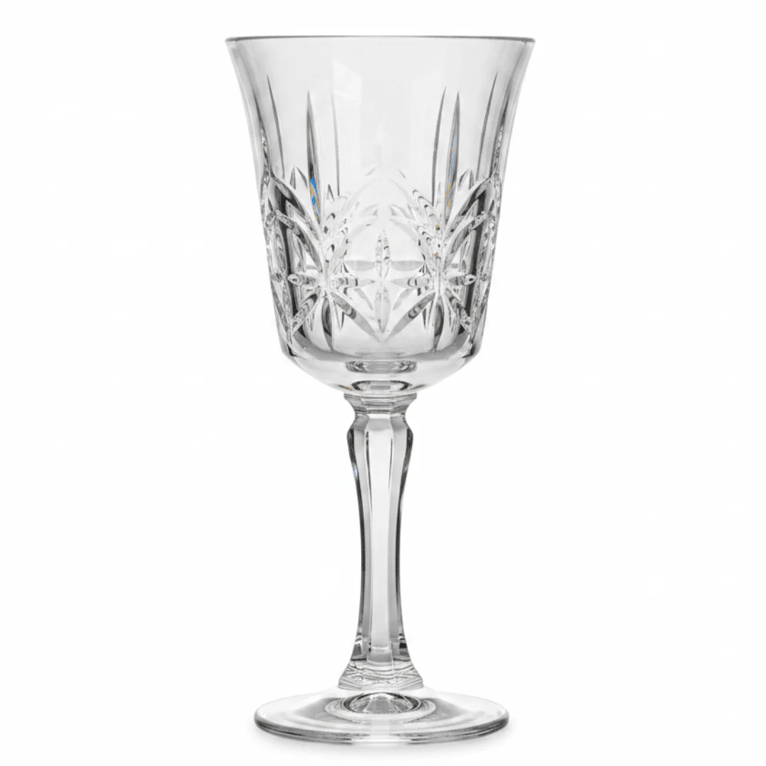 Acrylic Crystal-Cut Footed Stem Glass 250ml — Elegant Dining & Gifting