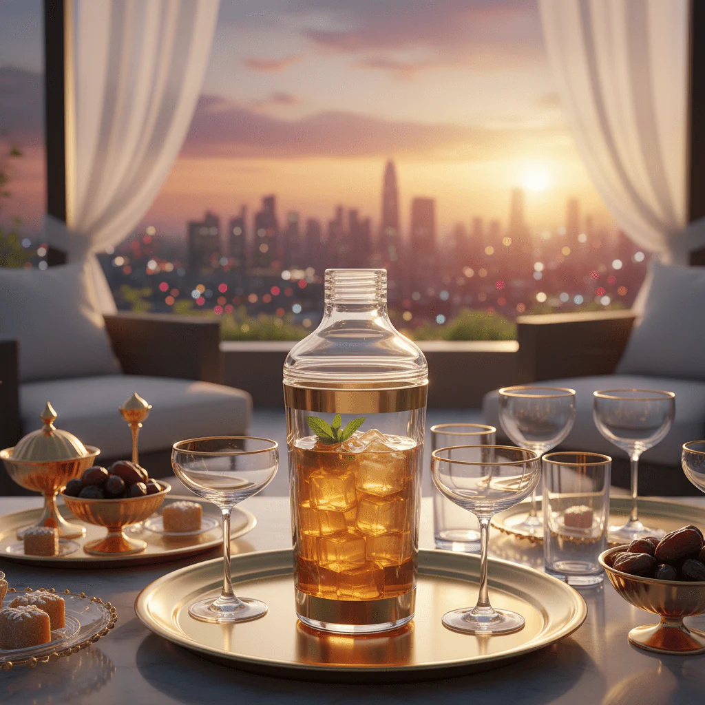 Acrylic Cocktail Shaker with Gold Accent — 600ml - Image 3