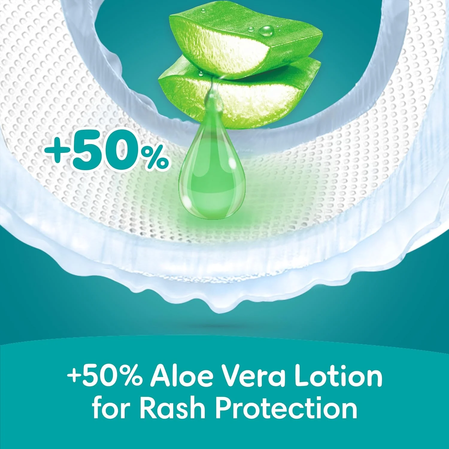 Pampers Rash Protection Taped Diapers, Size 1, 2-5kg, +50% Aloe Vera Lotion for Rash Protection, 3x Fortified Layers for Leakage Protection, Carry Pack, 21 Count - Image 4