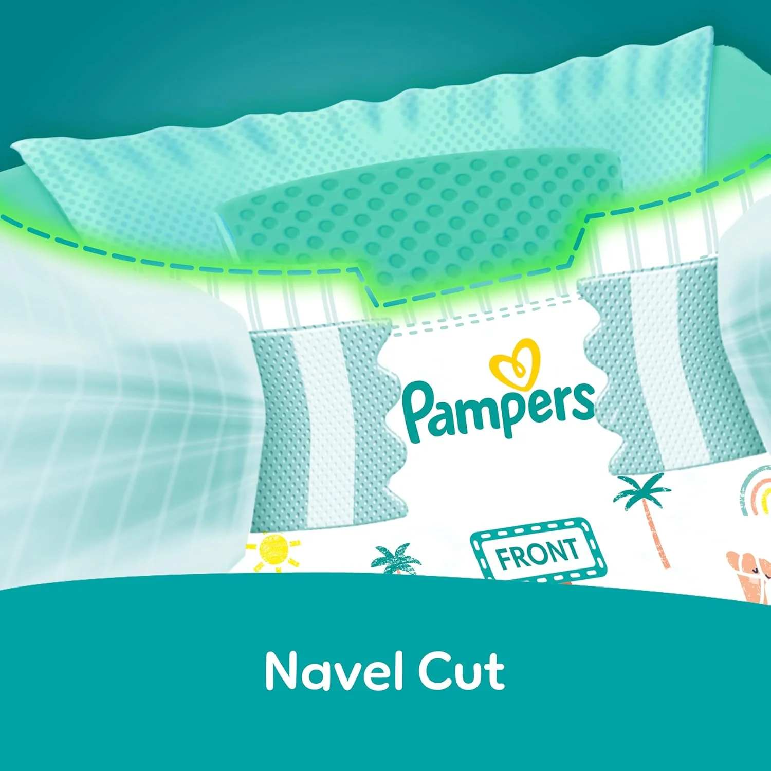 Pampers Rash Protection Taped Diapers, Size 2, 3-8kg, +50% Aloe Vera Lotion for Rash Protection, 3x Fortified Layers for Leakage Protection, Carry Pack, 23 Count - Image 3