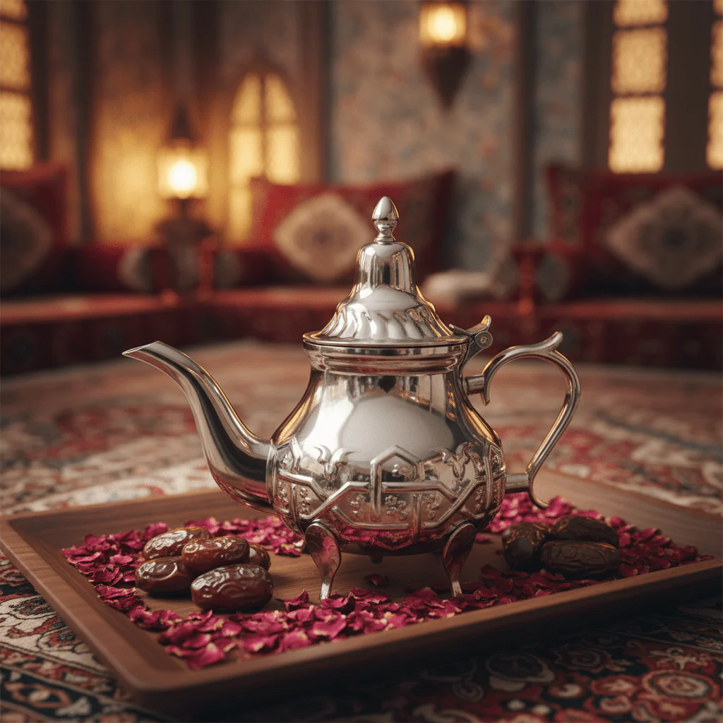 Afco Silver Stainless Steel Arabic Teapot with Decorative Legs | Ornate Engraved Design | 600ml | - Image 2