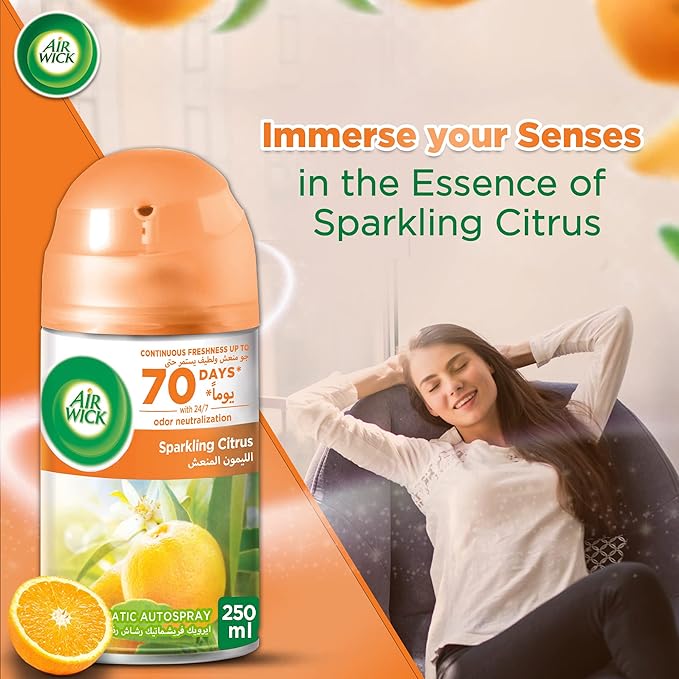 Air wick Air Freshener Freshmatic Refill Sparkling Citrus, 250ml - Image 4
