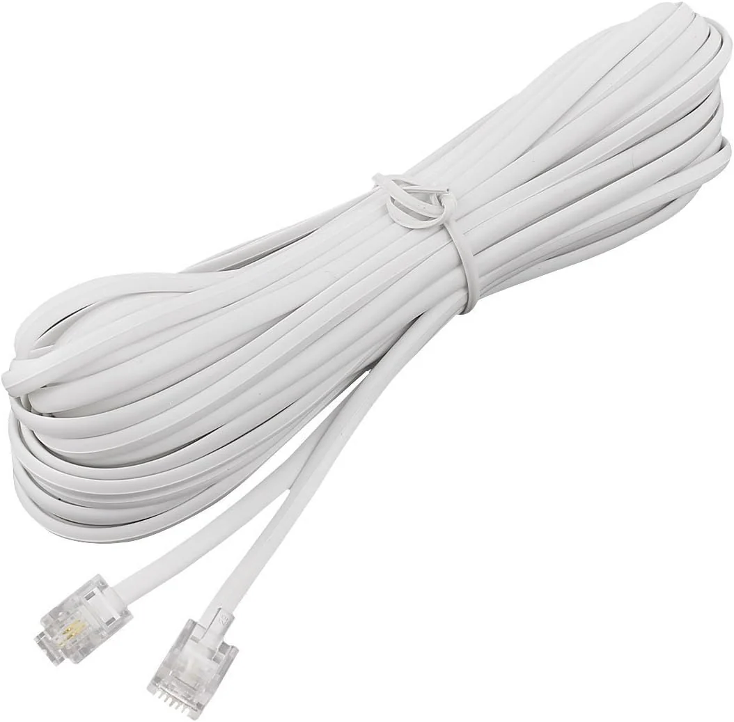 AK Kemco Telephone Cable Ultra Thin Cable 10 Metre-White
