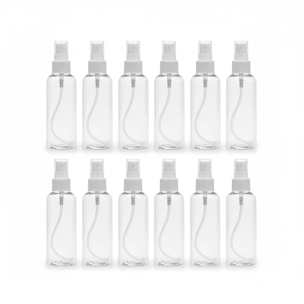 AKDC 12-Piece 100ml Plastic Spray Bottle Set – Travel & Cleaning Use