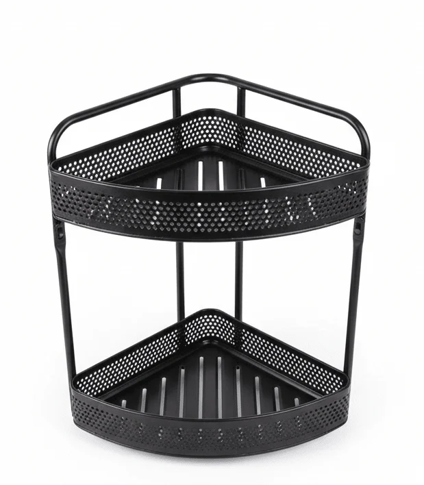 AKDC 2-Tier Metal Storage Rack (35×30cm) – Space-Saving Organizer-Brown
