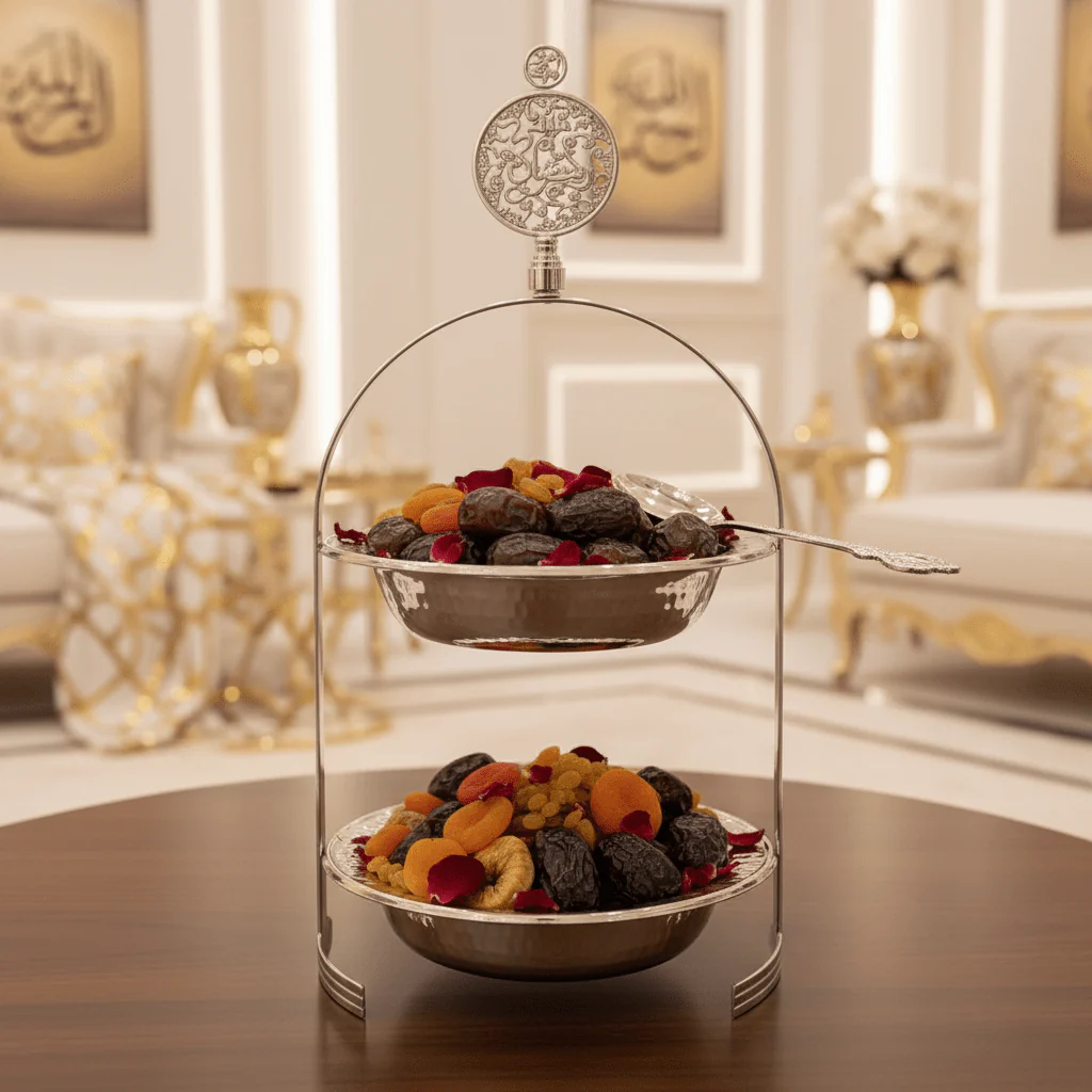 AKDC 2-Tier Round Metal Candy Display Stand – Premium Dessert Server for Parties & Gatherings – 35 cm - Image 2