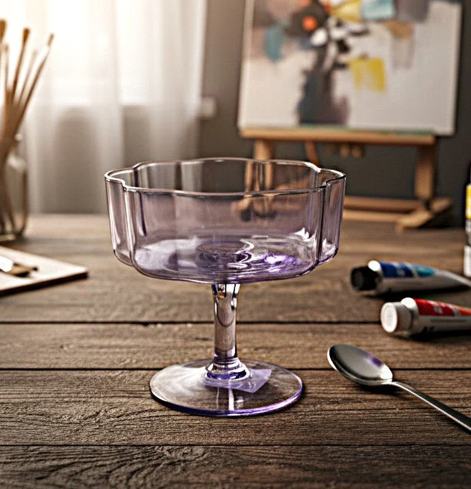 AKDC 250ml Violet Transparent Cocktail Glass – Elegant Glassware for Cocktails, Mocktails & Party Drinks