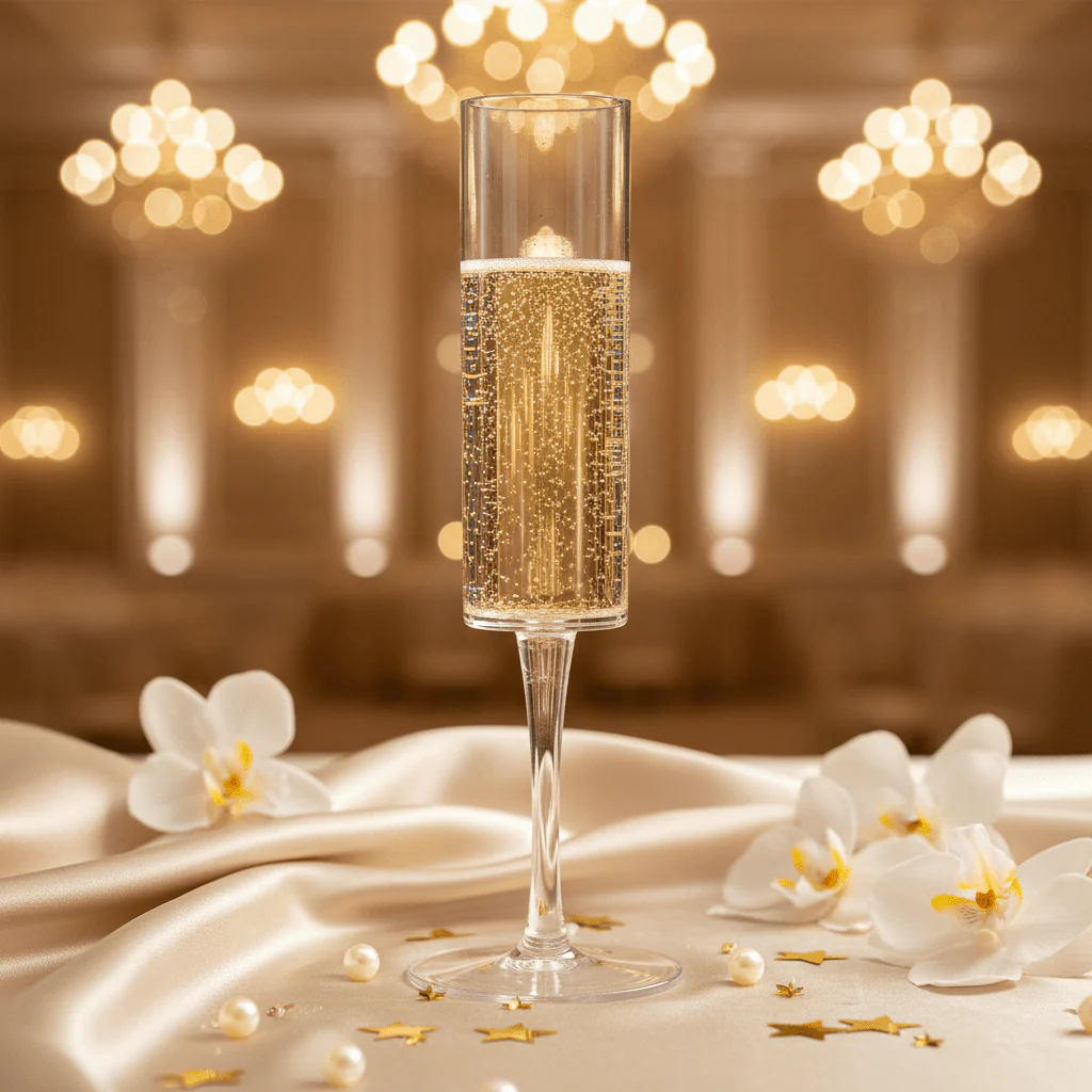 AKDC Premium Clear Acrylic Champagne Flute Stem Glass | 170ml | Straight Cylindrical Bowl | Ultra-Slim Stem | Shatter-Resistant Luxury Stemware - Image 2