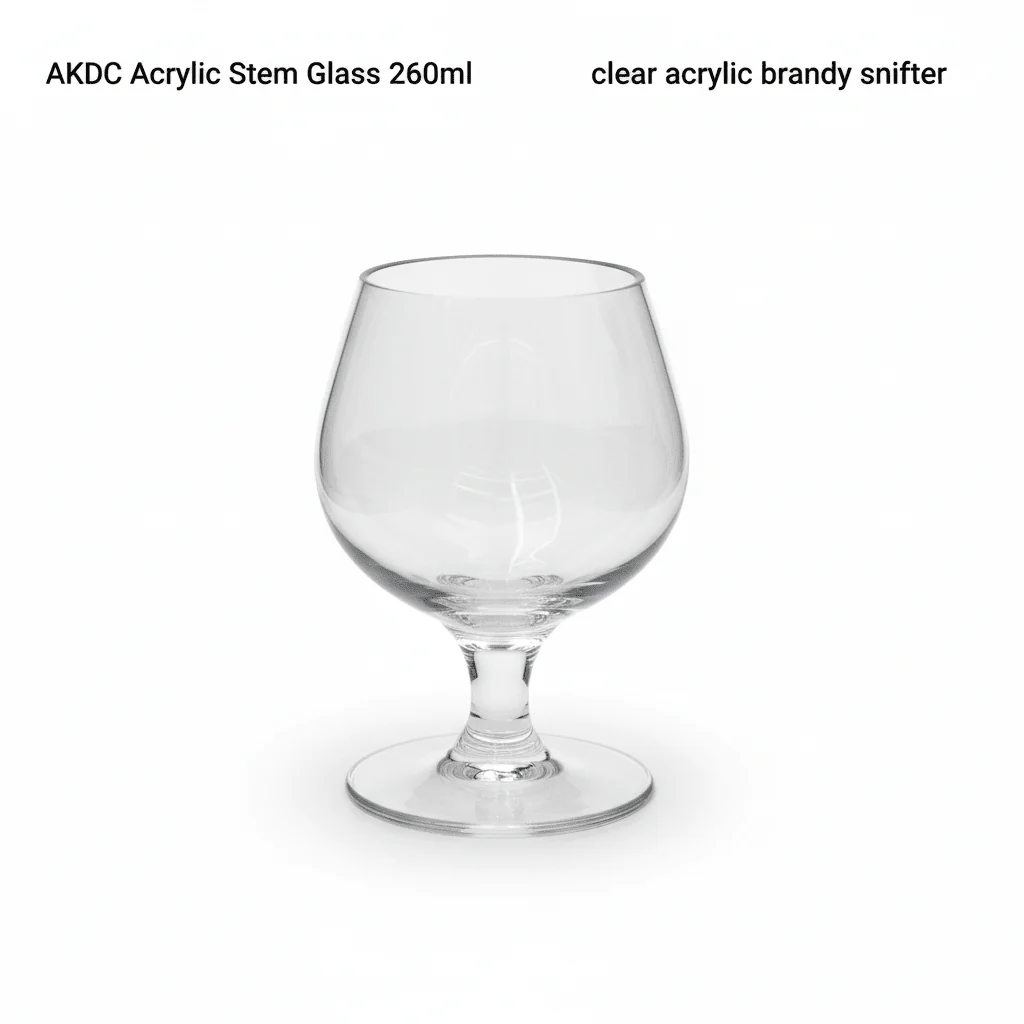 AKDC Acrylic Stem Glass 260ml — Balloon Snifter Design | BPA-Free | Shatter-Resistant | Crystal Clear