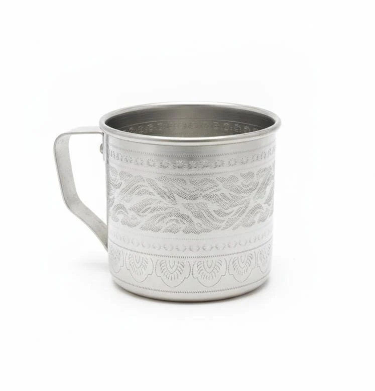 AKDC Aluminium Mug – Silver Shine Finish | 9 cm Stylish Everyday Mug - Image 2