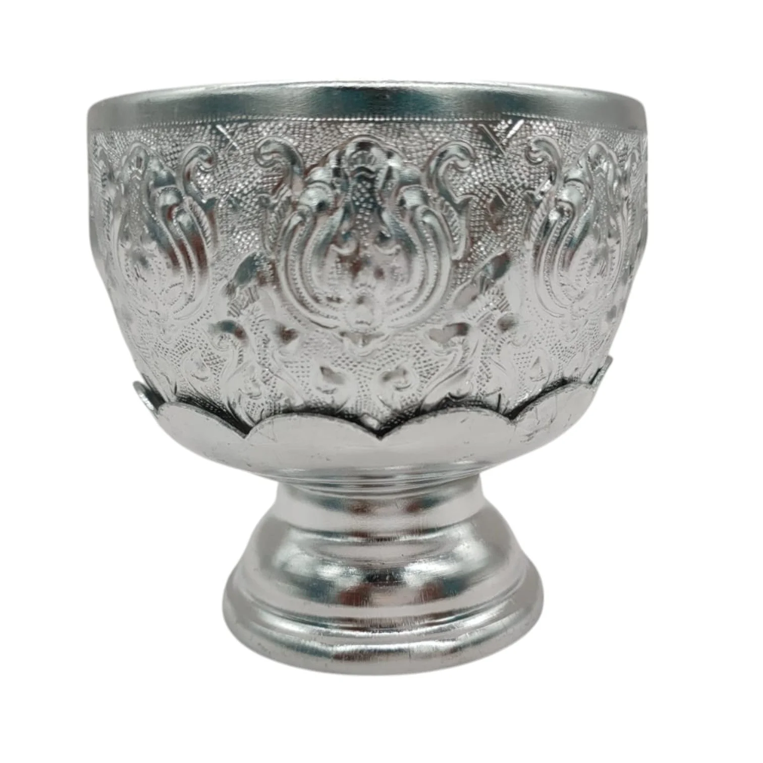 AKDC Aluminium Small Bowl With Stand 100ml-8cmX8cm-Silver