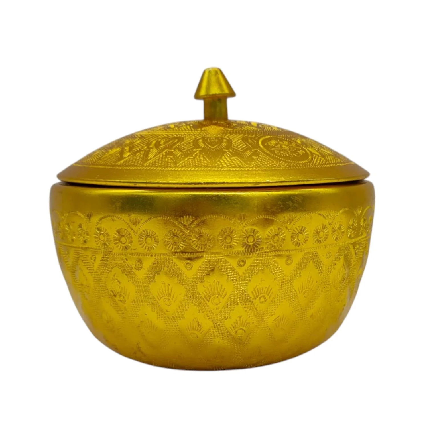 AKDC Aluminium Small Sugar Bowl With Cover 100ml-8cm-golden