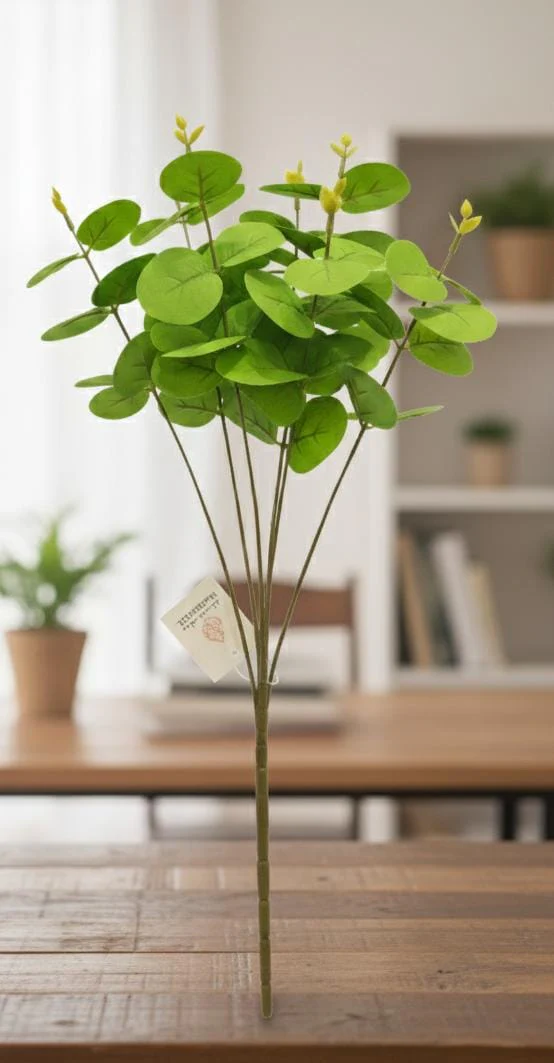 AKDC Artificial Eucalyptus Branch - Plastic Foliage Stem with Fresh-Looking Leaves, Great for Floral Arrangements, 40 cm,"- Made from lightweight plastic that mirrors the slender, green leaves of fresh eucalyptus. - Image 2