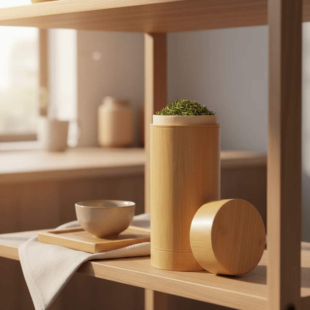 AKDC Natural Bamboo Canister with Push-Fit Lid — Eco-Friendly Storage Tube, 500ml - Image 2