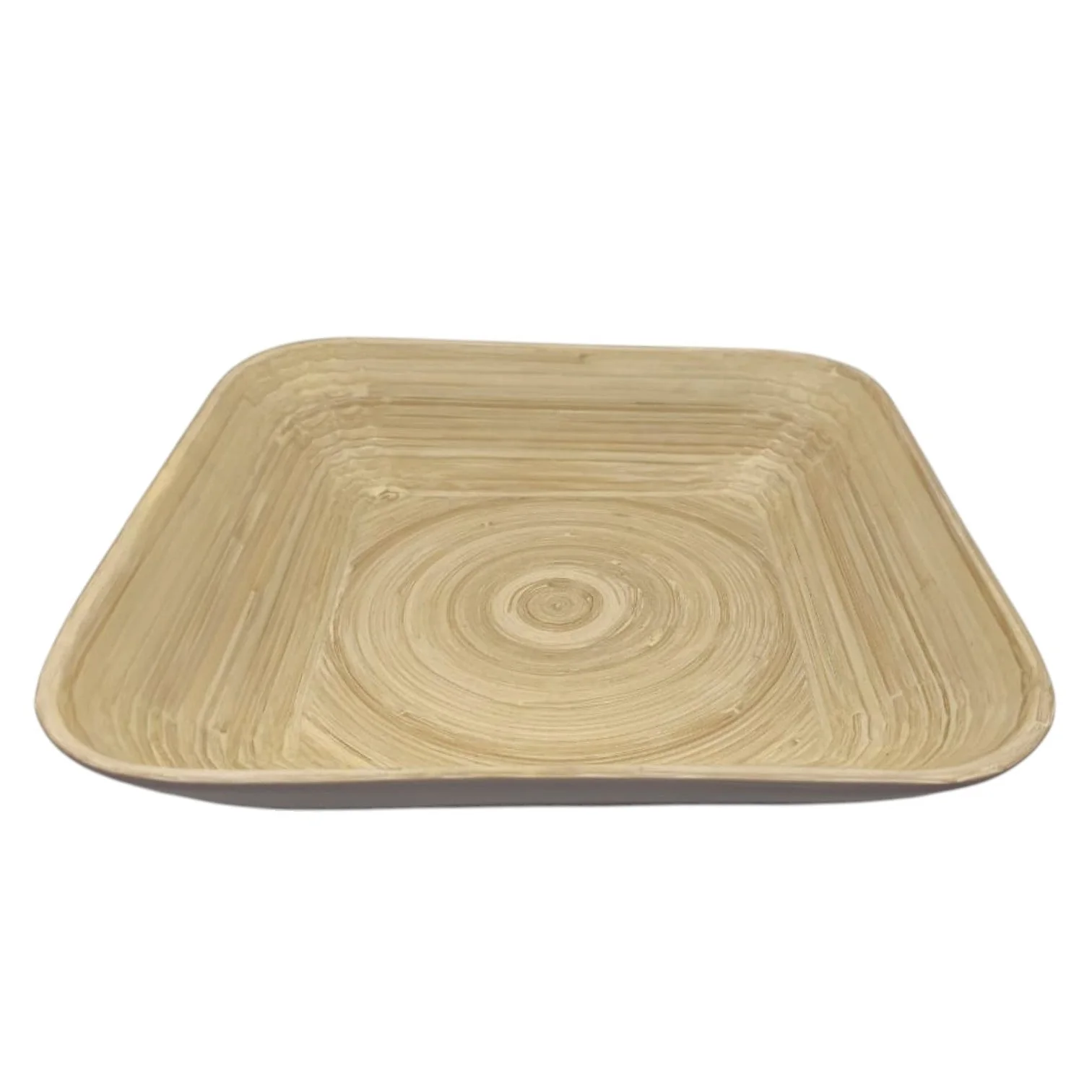 AKDC Bamboo Square Shape Serving Tray-30cmX30cmX6cm-CadetBlue&Bamboo - Image 2