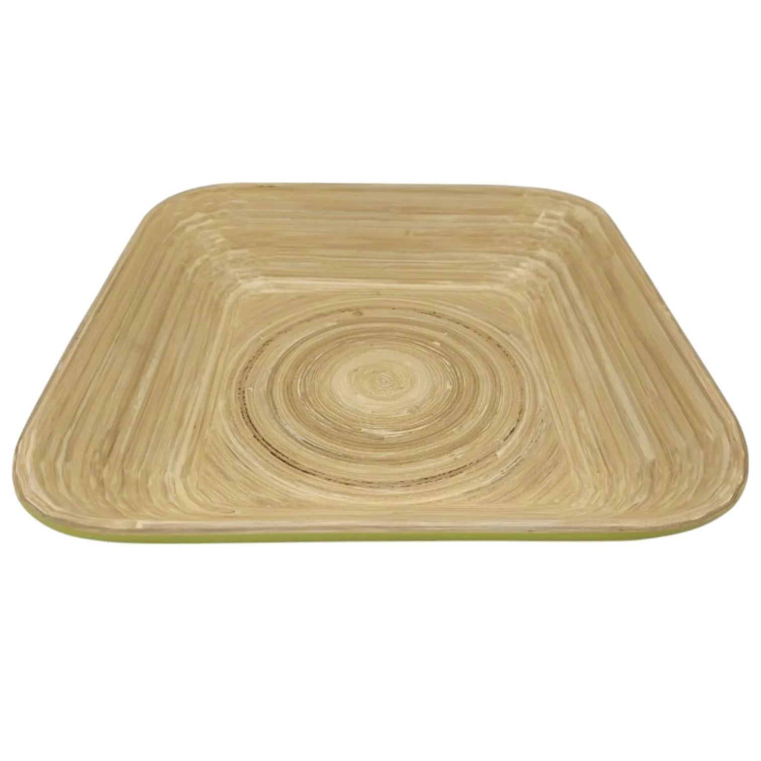 AKDC Bamboo Square Shape Serving Tray-30cmX30cmX6cm-LightGreen&Bamboo - Image 2