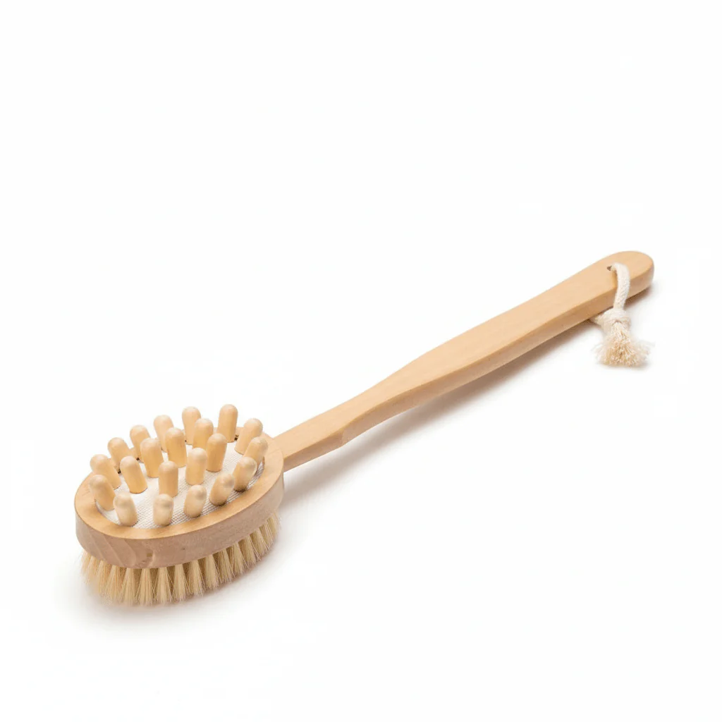 AKDC Bath Body Brush with Long Wooden Handle 40cm