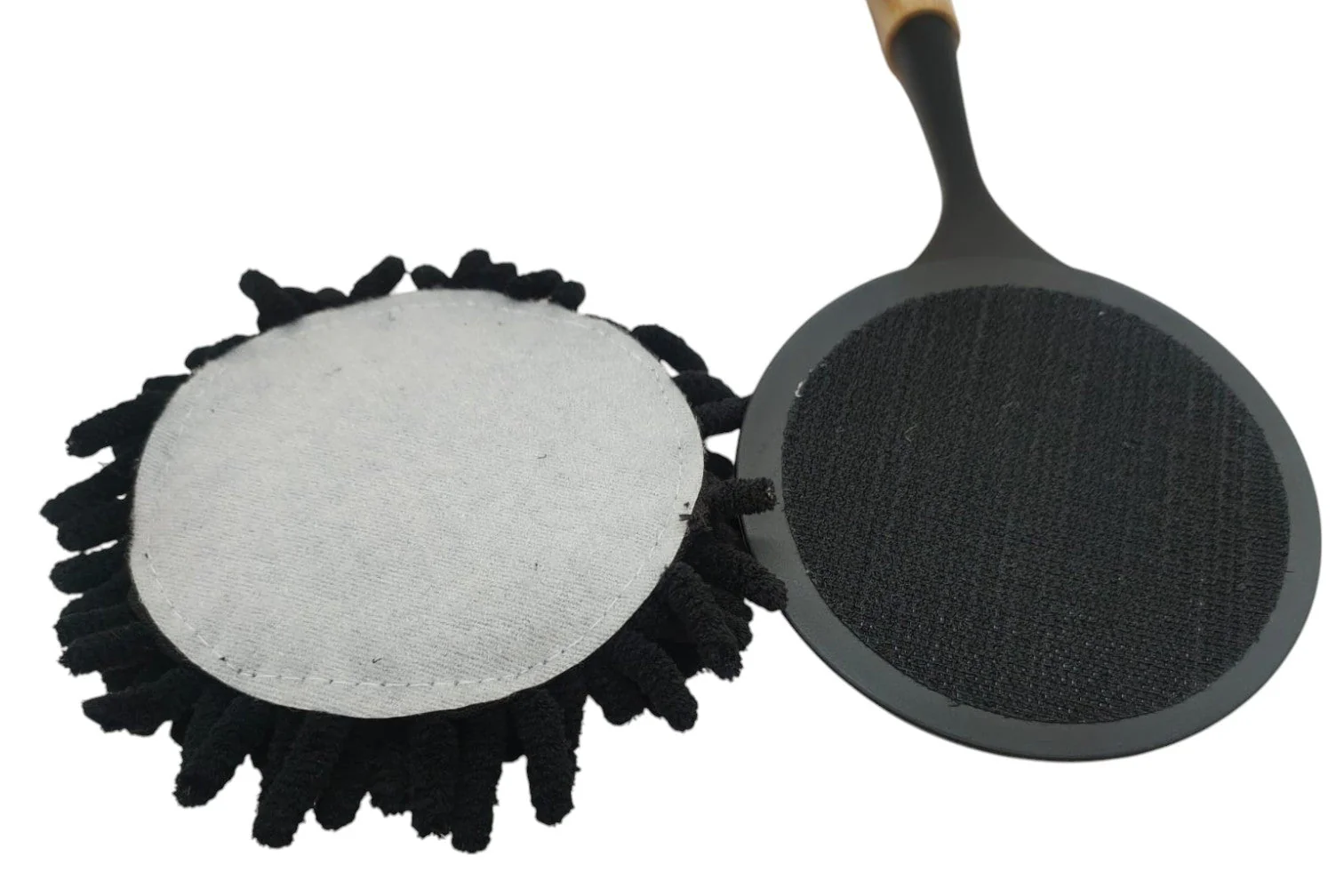 AKDC Plastic Dust Cotton Cloth Brush Bomboo Handle 32cm-Black - Image 2