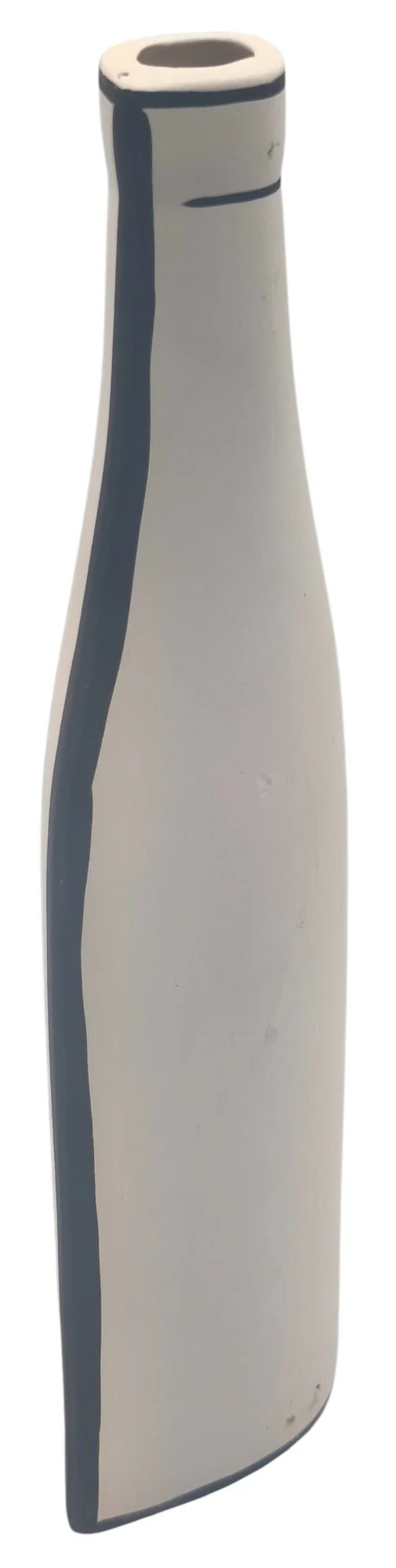 AKDC Clay Bottle Shaped Flower Vase 4.5cm*8.5mc*26cm, White an Blue Border - Image 3