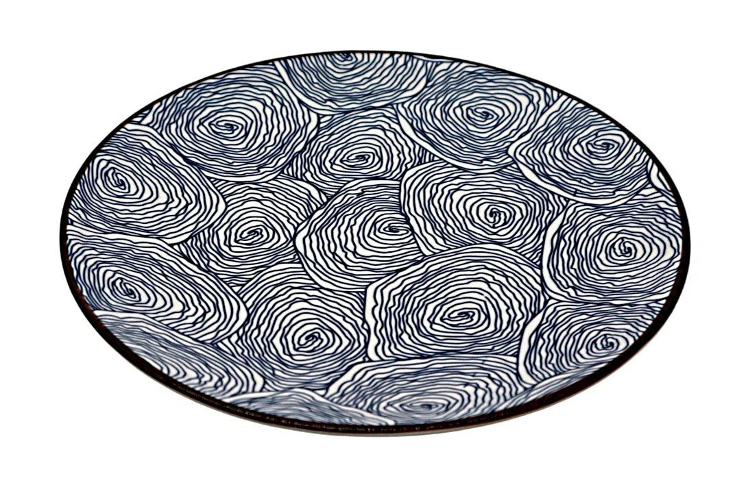 AKDC Ceramic Dinner Plate 22 cm – White with Blue Blossom Design