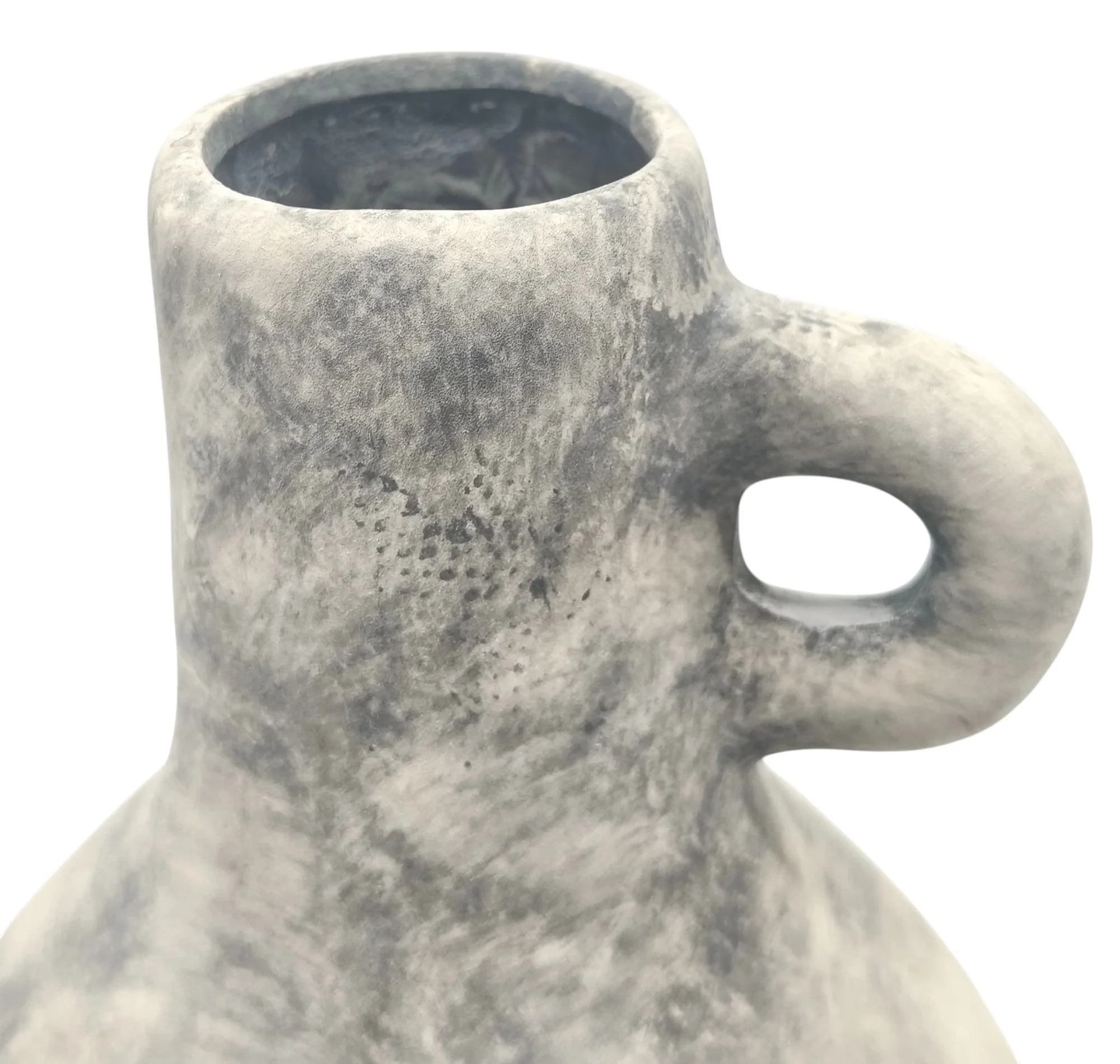 AKDC Clay Flower Vase 14cm*32cm, Grey Jug Design with Single Handle - Image 2