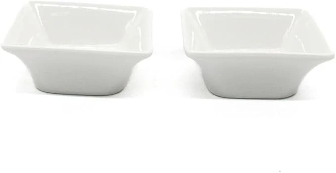 AKDC Ceramic Ivory Square Bowl - Modern Design - set of 2 - Image 3