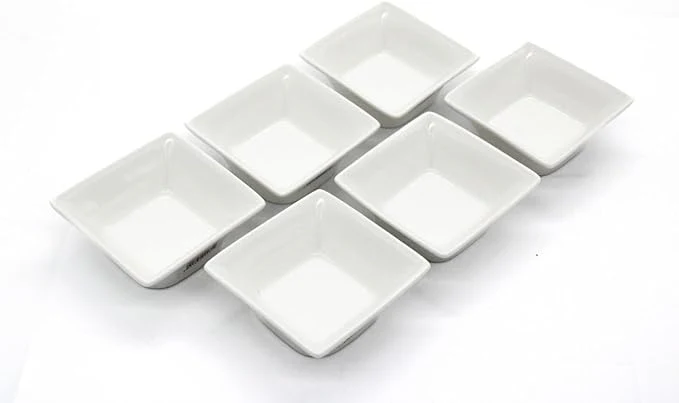 AKDC Ceramic Ivory Square Bowl - Modern Design - set of 6
