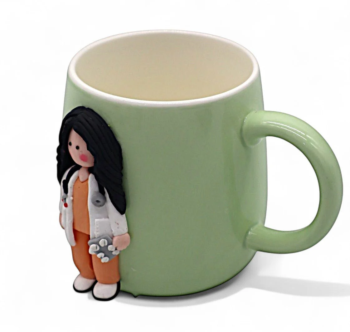 AKDC Ceramic Mug in Green with Doctor-Themed Print – 200ml Practical Gift - Image 2