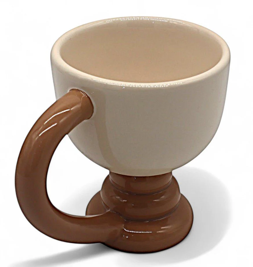 AKDC Ceramic Mug in Cream with Brown Accent β 200ml Warm & Natural Look - Image 2