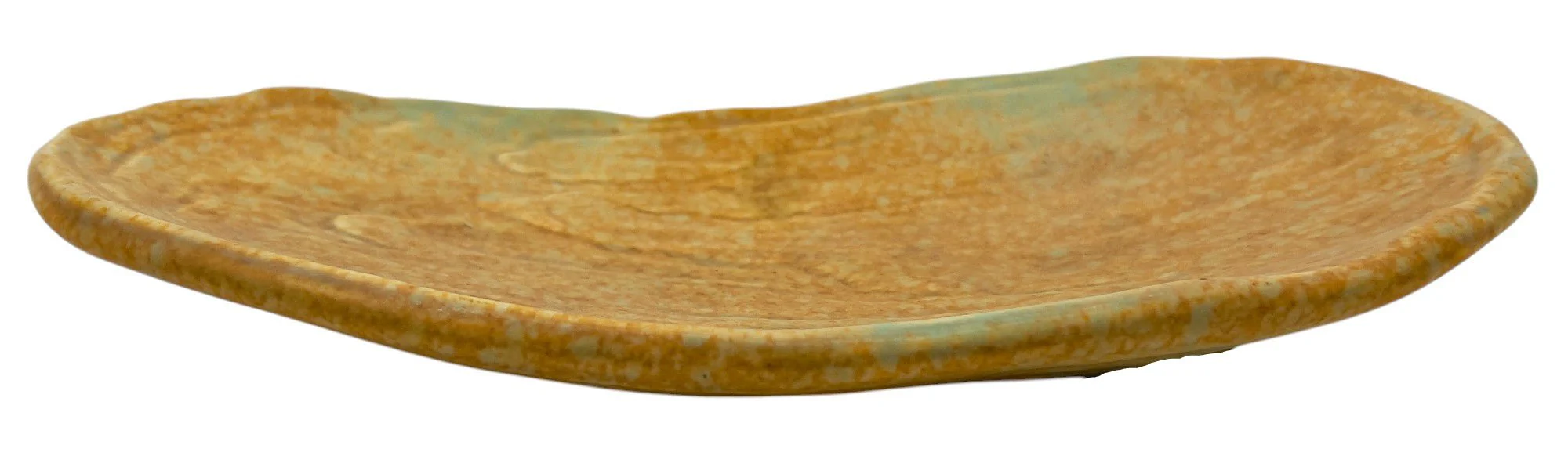 AKDC Ceramic Oval Fruit Plate 25.5cm*6.3cm*3cm, Brown/Turquoise Ripple Design - Image 3