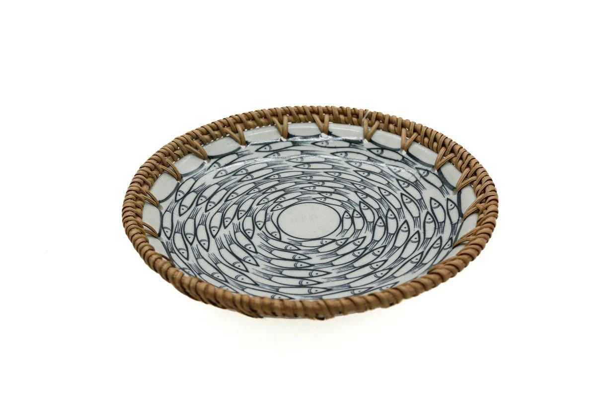 AKDC-Ceramic Rattan Dish 25Cm Rt004