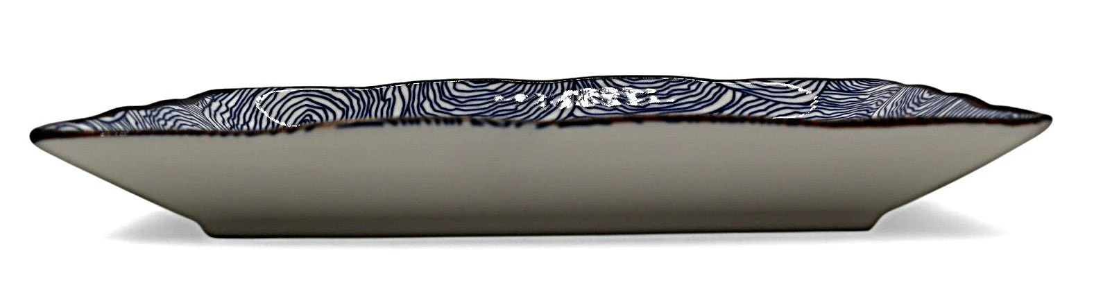 AKDC Ceramic Rectangular Tray 13×21 cm – White with Blue Flower Print - Image 2