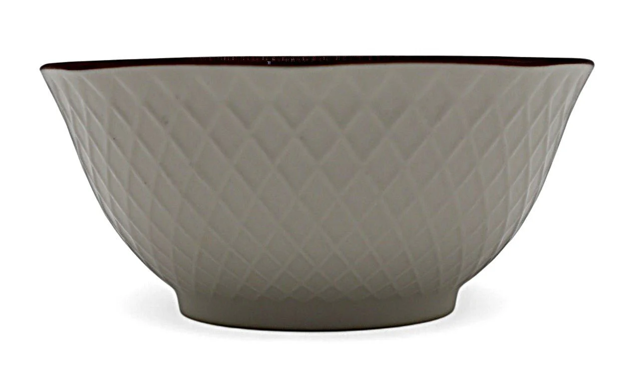 AKDC Ceramic Rice Bowl 13×5.5 cm – White with Hand-Painted Blue Flowers - Image 2