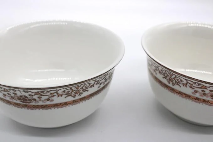 AKDC Ceramic Soup Bowl set of 2 White/Golden - Image 3