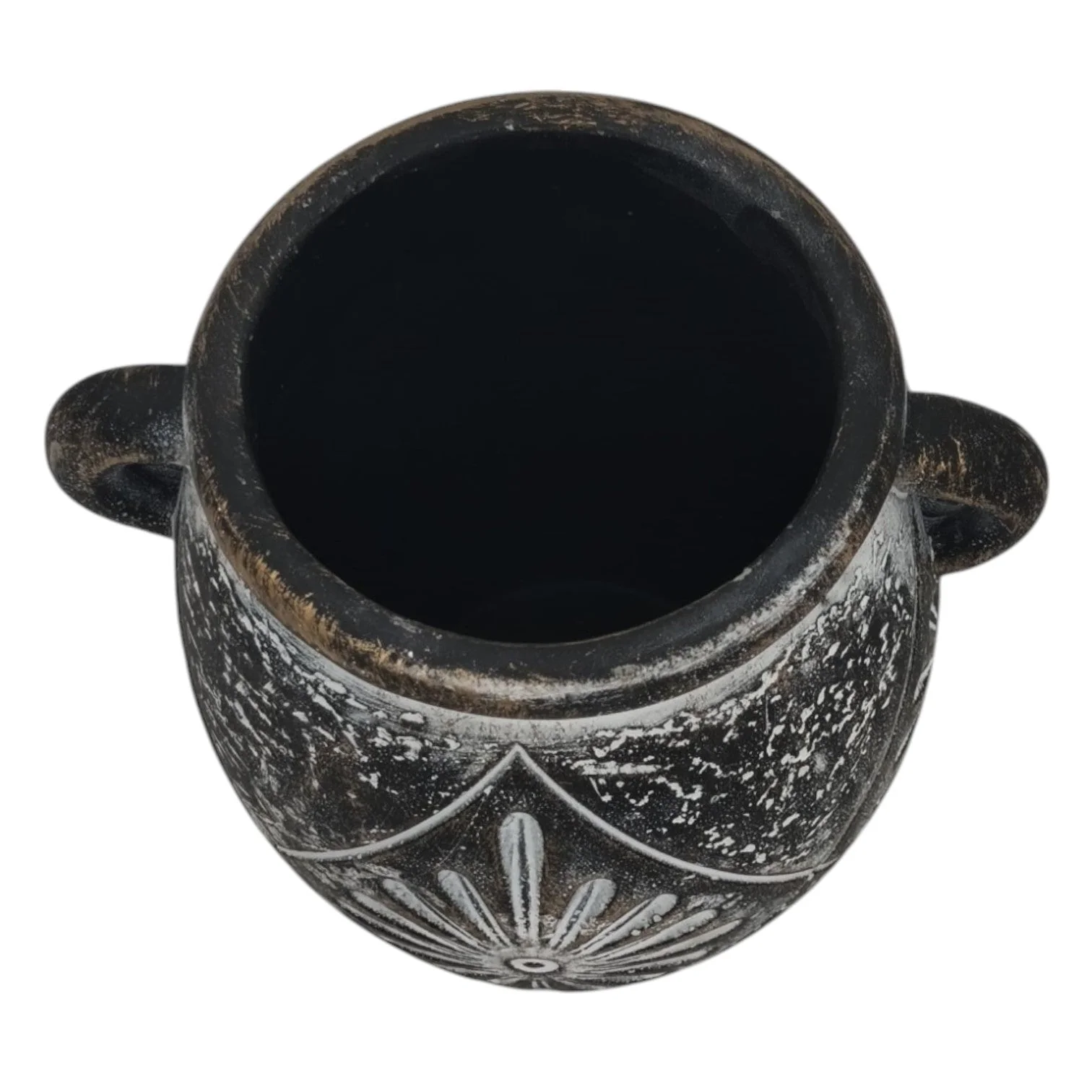 AKDC Clay Vase Home Décor Accents Table With Handle-11cmX9cm-Black - Image 3