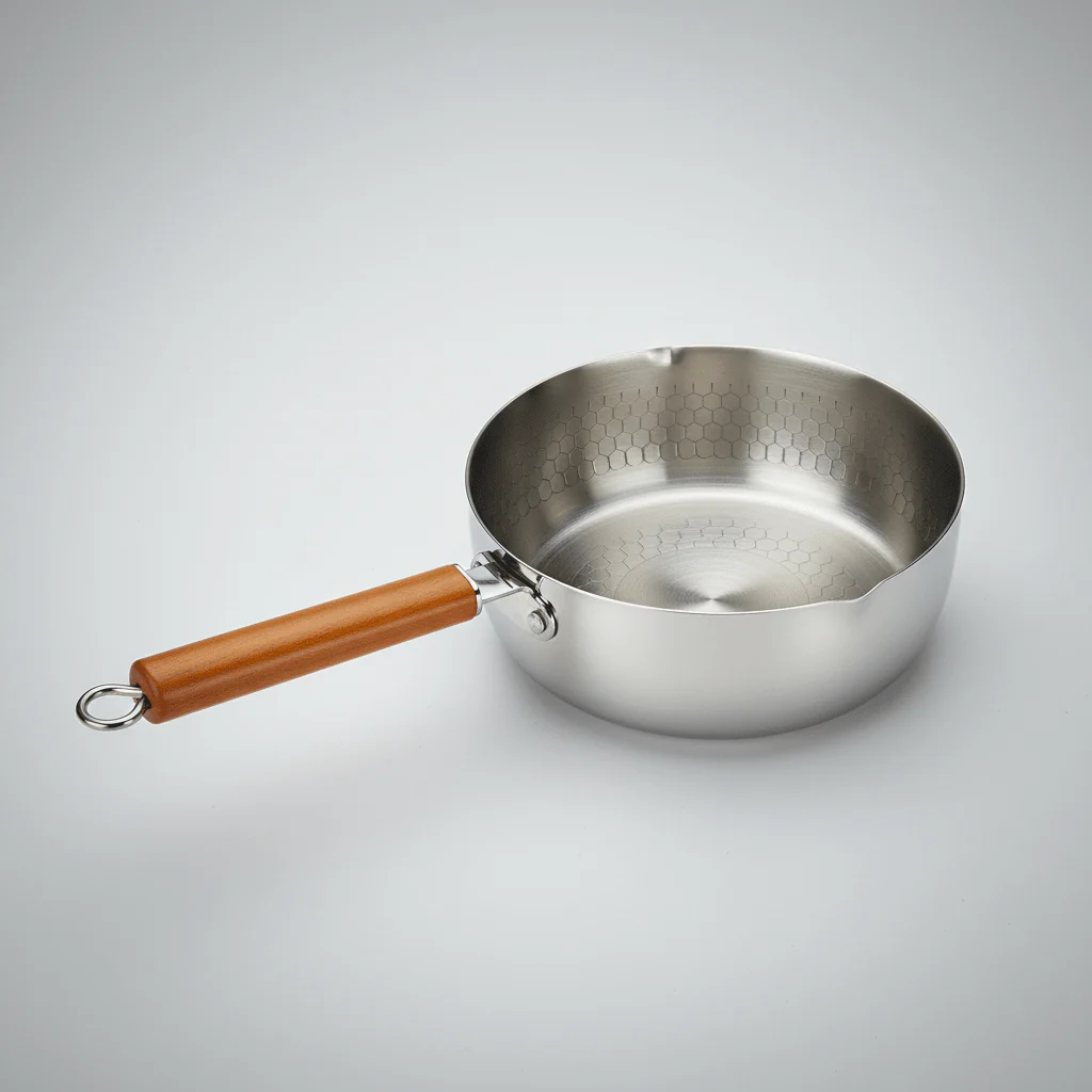 Classic Stainless Steel Milk Pot with Heat-Resistant Wooden Handle β Durable Kitchen Essential (24 cm) - Image 2