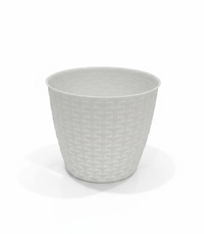 AKDC Classic White Round Plastic Plant Pot – Lightweight Durable Garden Planter – 20 cm