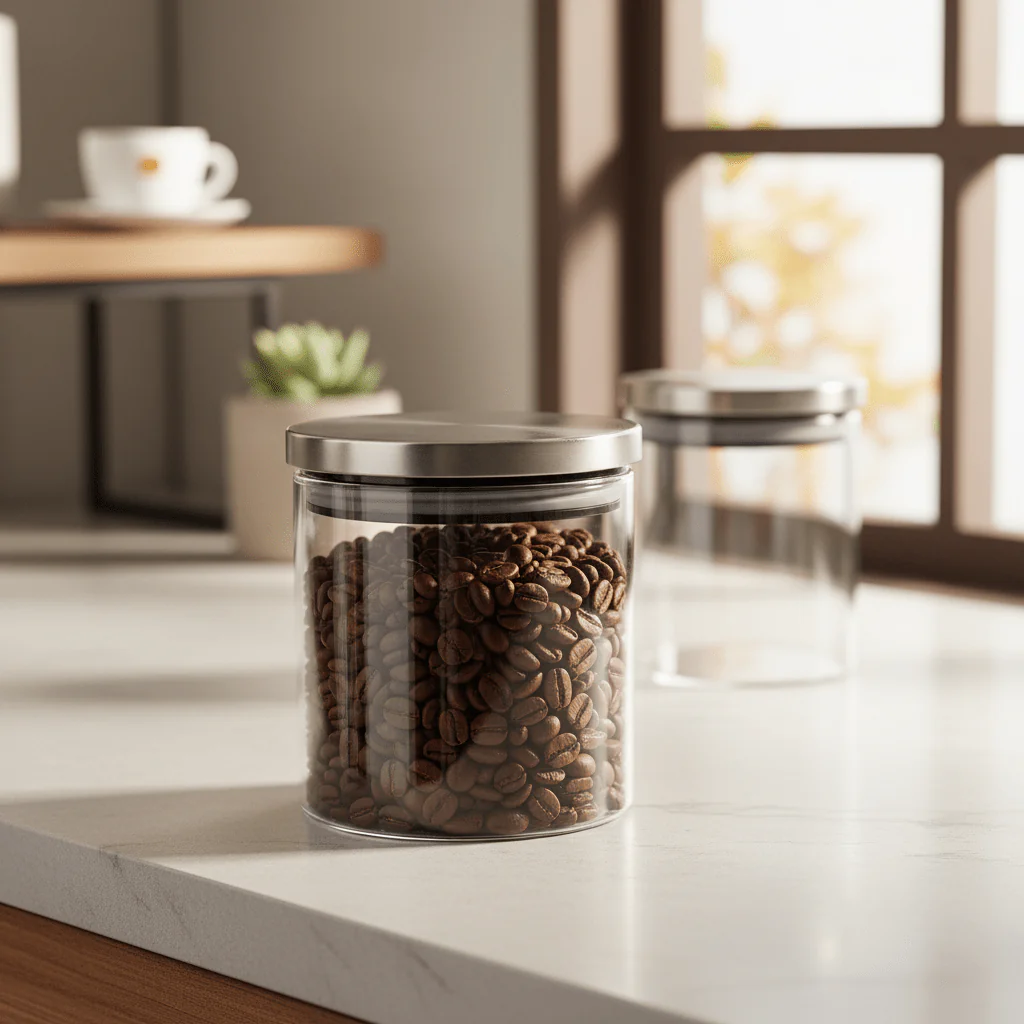 AKDC Clear Acrylic Jar Canister with Lid Multipurpose Transparent Storage Container 12 × 12 cm - Image 2