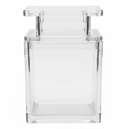 AKDC Clear Acrylic Storage Canister with Secure Lid Transparent Kitchen Organizer Container 10 × 8.5 cm